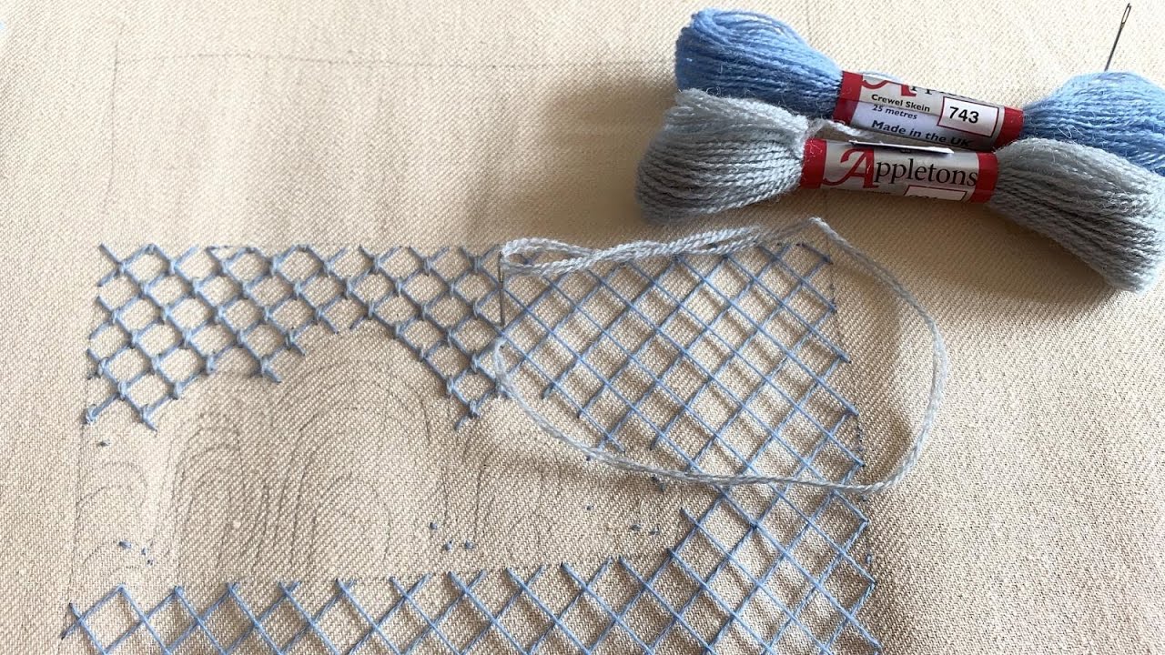 Phillipa's Crewel Work Corner Christmas Stocking Video #16   Adding the couching work