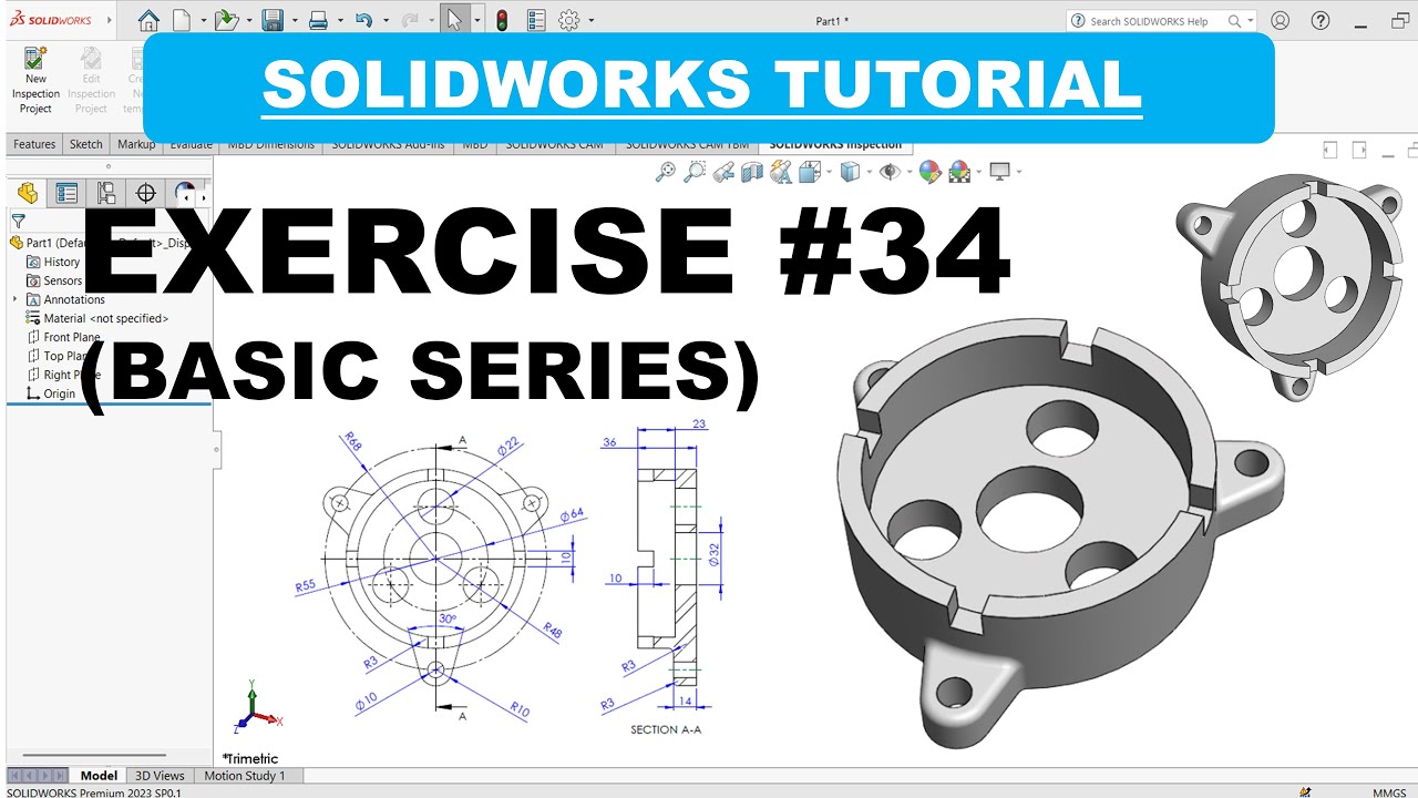 SolidWorks Tutorial: Design a Circular Mounting Flange – Step-by-Step Exercise #34