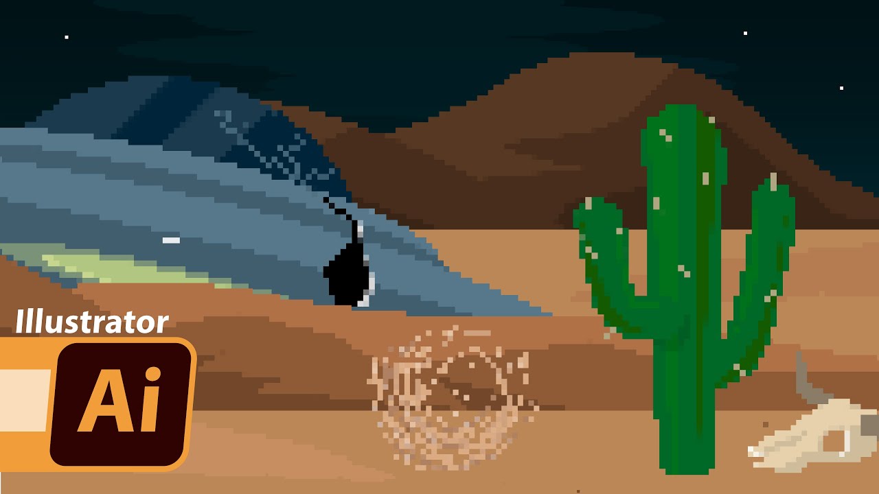 Pixel Art Roswell Scene in [Illustrator]
