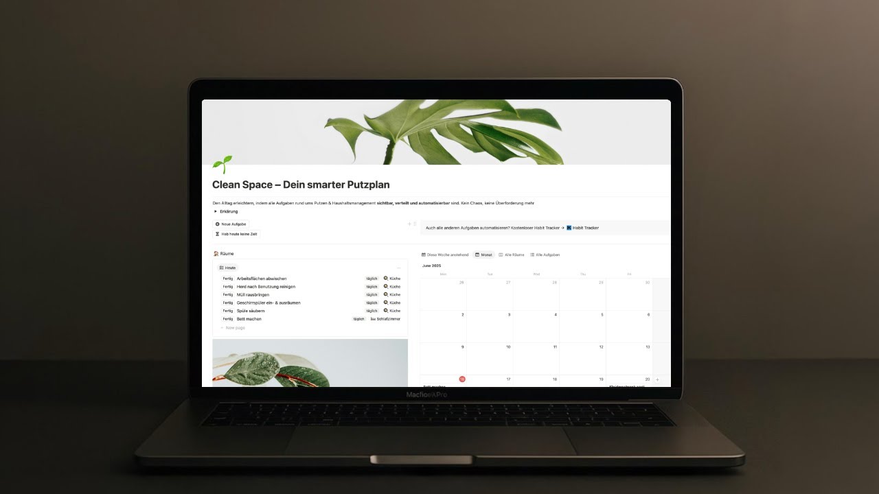 Notion-Template &bdquo;Smarter Putzplan&ldquo;