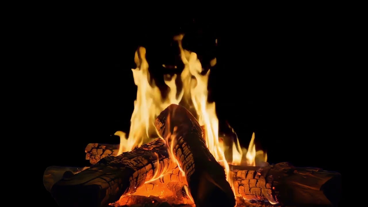 Crackling Fireplace at Night — Slow Down by the Fire