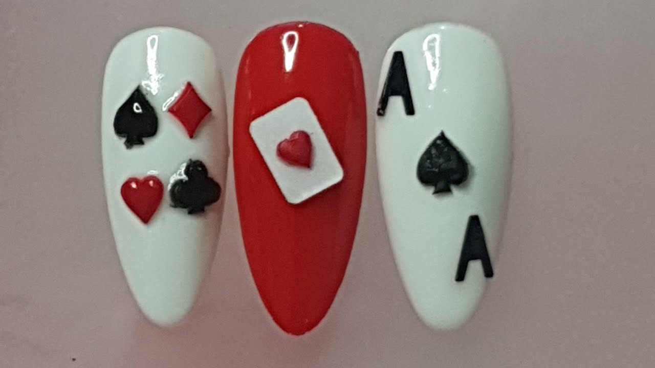 3d playing cards nails tutorial ♠️♥️♣️♦️