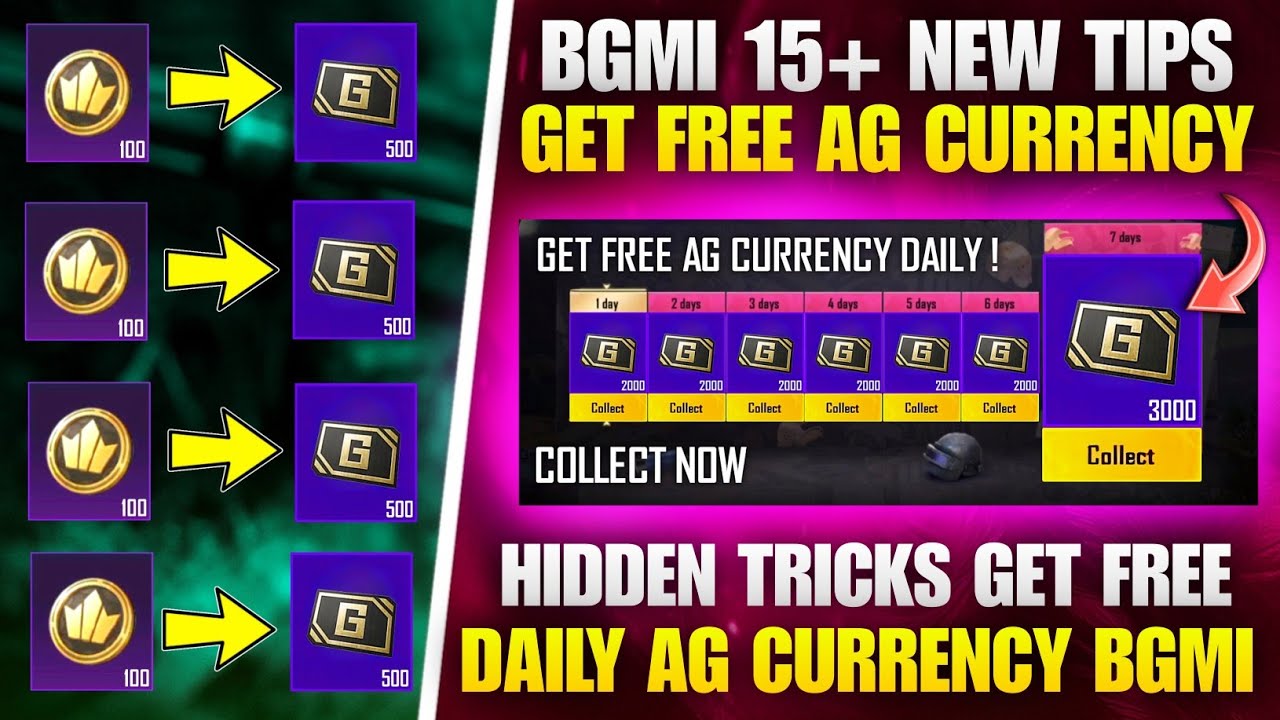BGMI 15+ Tips 🔥 Get Free AG CURRENCY | How To Get Free Ag Currency In Bgmi | Free Ag Currency 