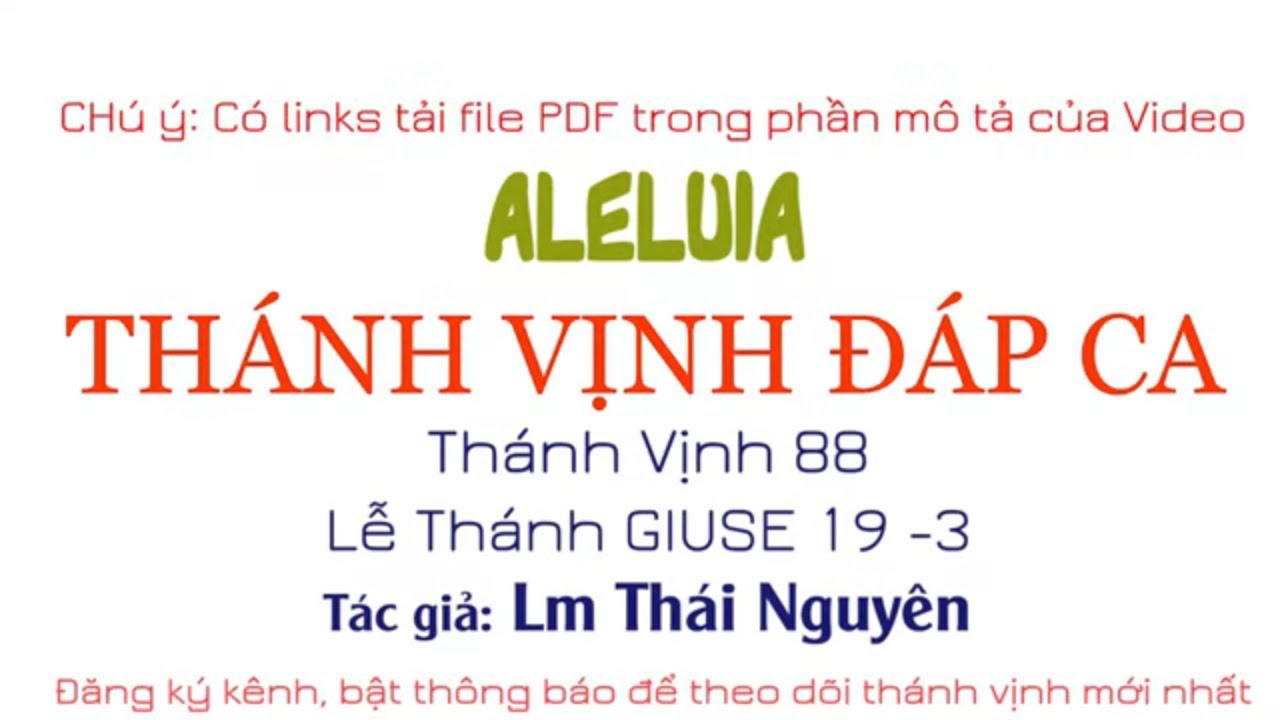 Thánh Vịnh 88 - Thánh Giuse 19-3 II Lm Thái Nguyên II Ca si: Nguyễn Năm