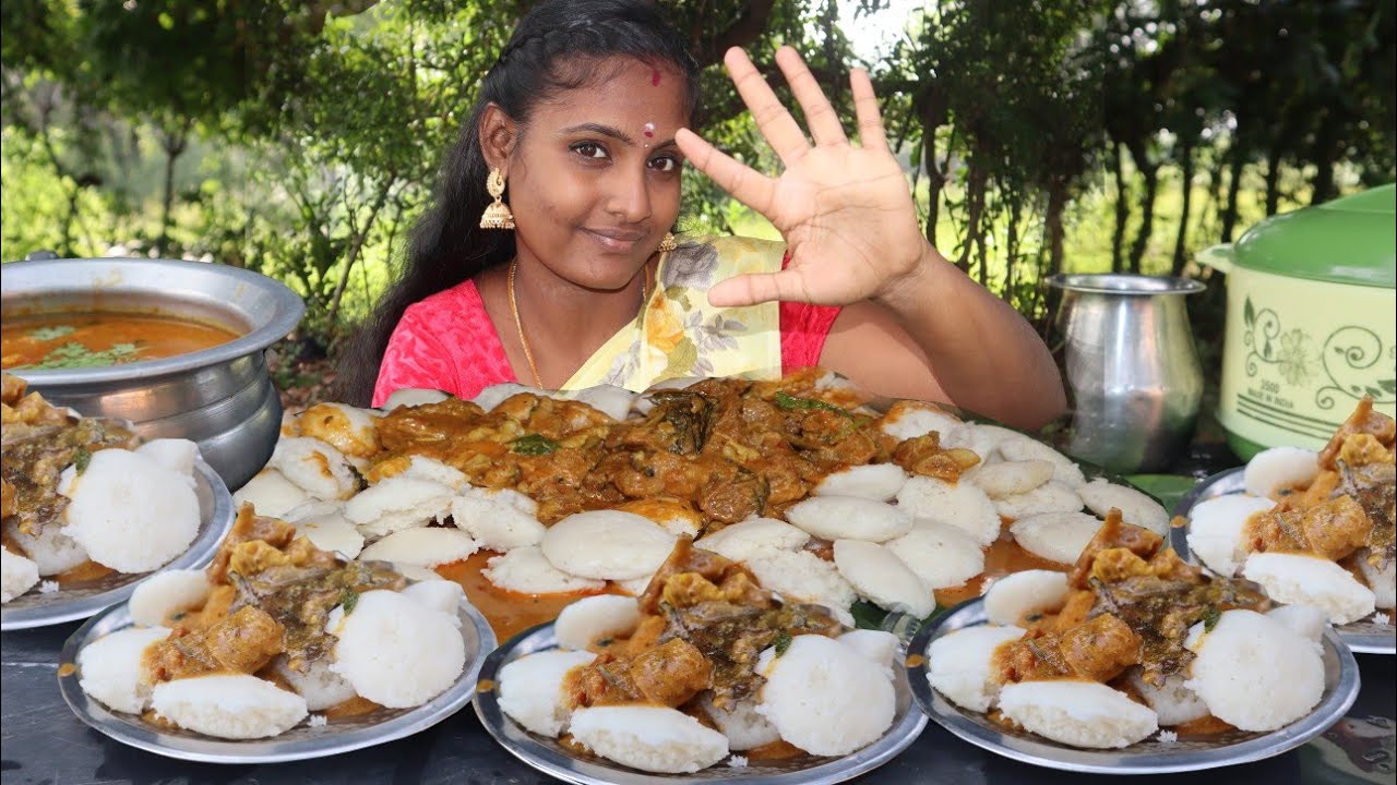 50 -  Idly and Mutton Eating Challenge | indian mukbang