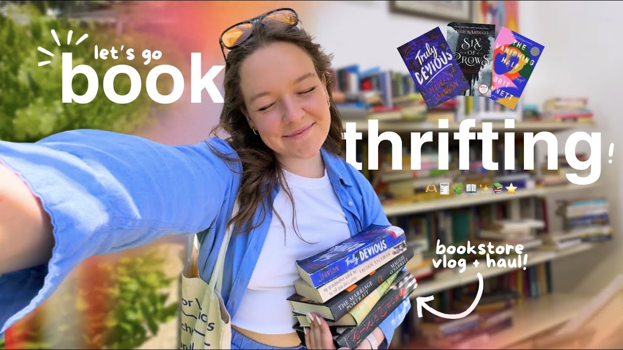 come BOOK THRIFTING with me! 📚⭐️ mini bookstore vlog & book haul