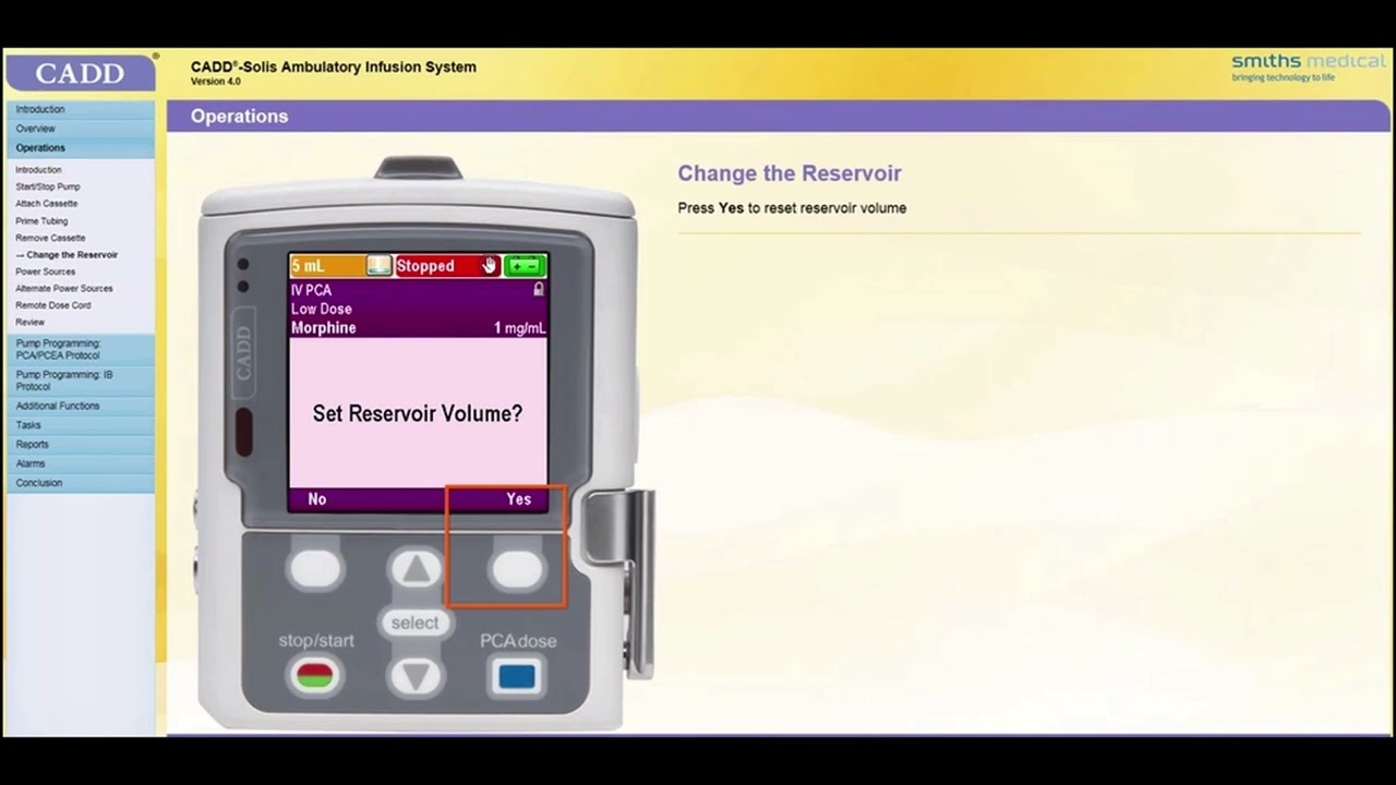 CADD-Solis V4 Pump Training: CHANGING RESERVIOR VOLUME [Part 11/15]