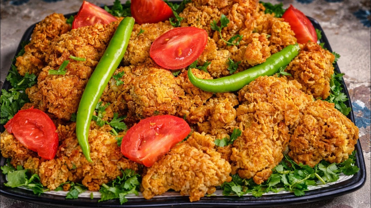 قرنبيط مقرمش بطعم يجنن👌سر القرمشة من اول مرة🥦🍅