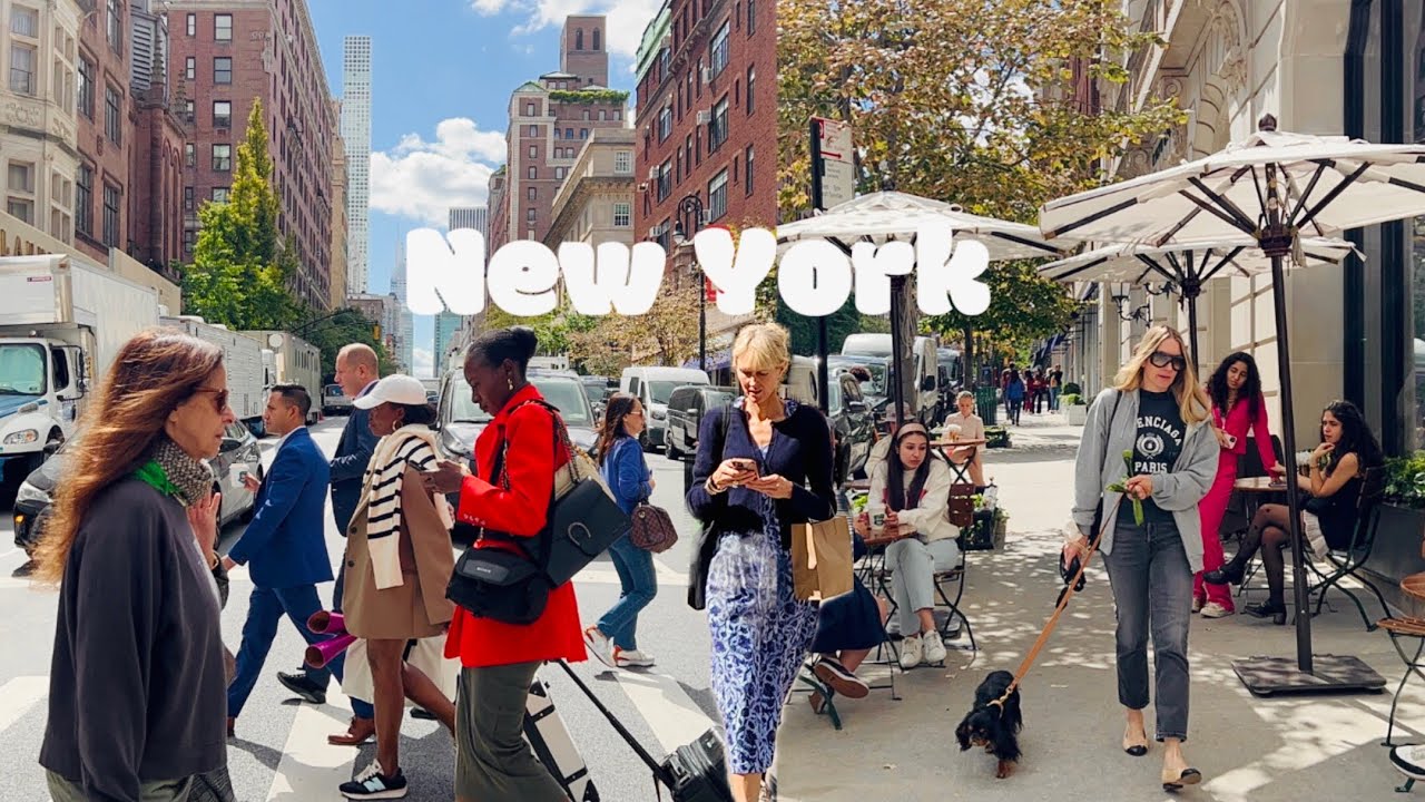 [4K]🇺🇸NYC Fall Walk🗽Upper East Side of Manhattan from 1st Ave to 5th Ave🍂☕️Frame | Sept 2022