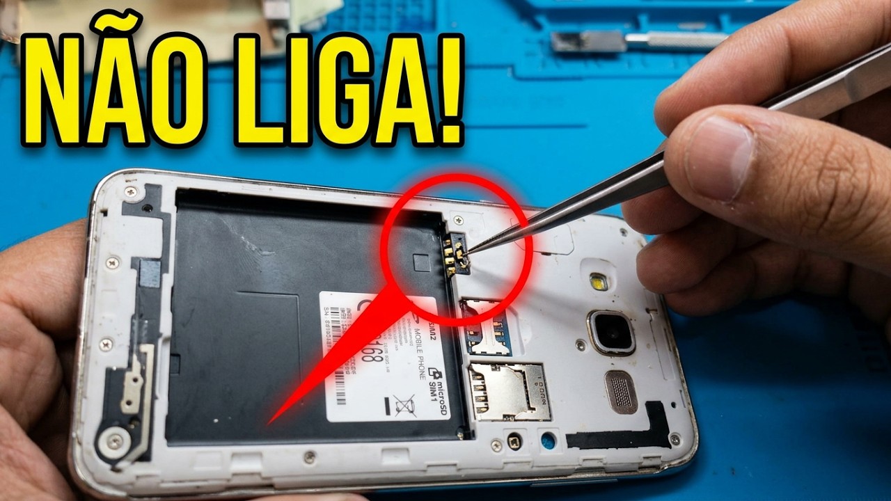 CELULAR J5 NÃO LIGA PINO DO CONECTOR DA BATERIA QUEBRADO