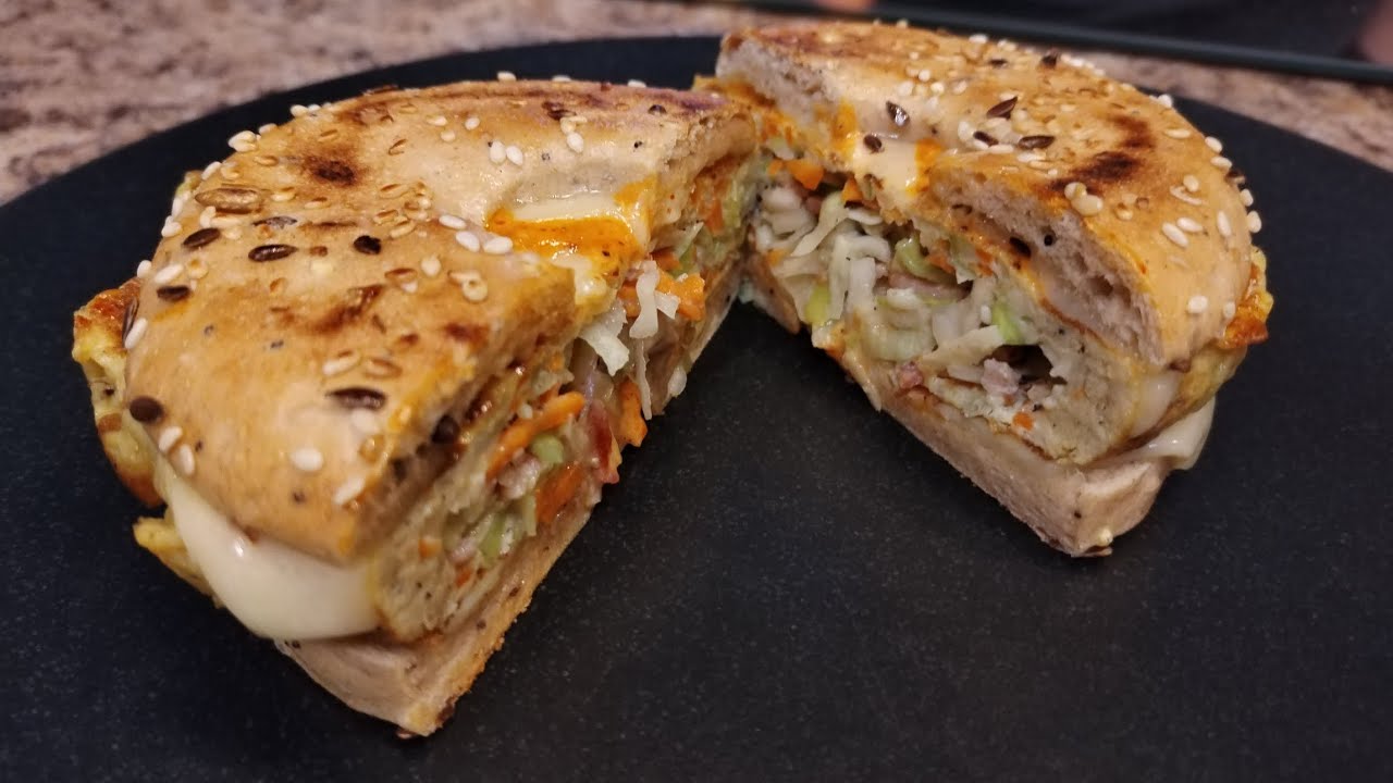 High protein breakfast bagel