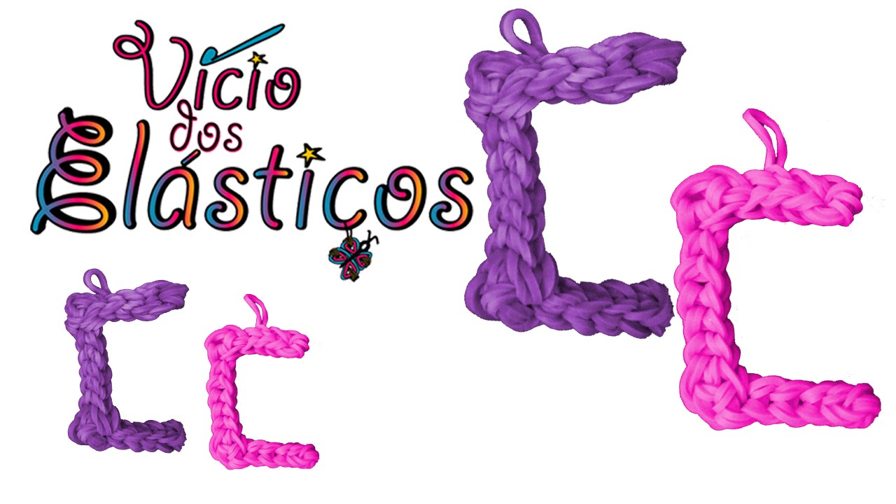 Como fazer a Letra C de elásticos (sem Tear) - Rainbow Loom