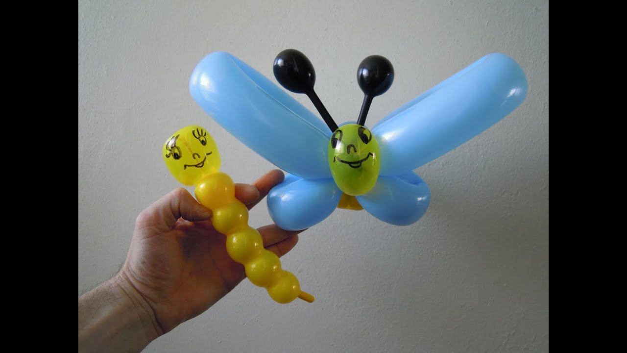 How to make balloon butterfly. Balloon caterpillar