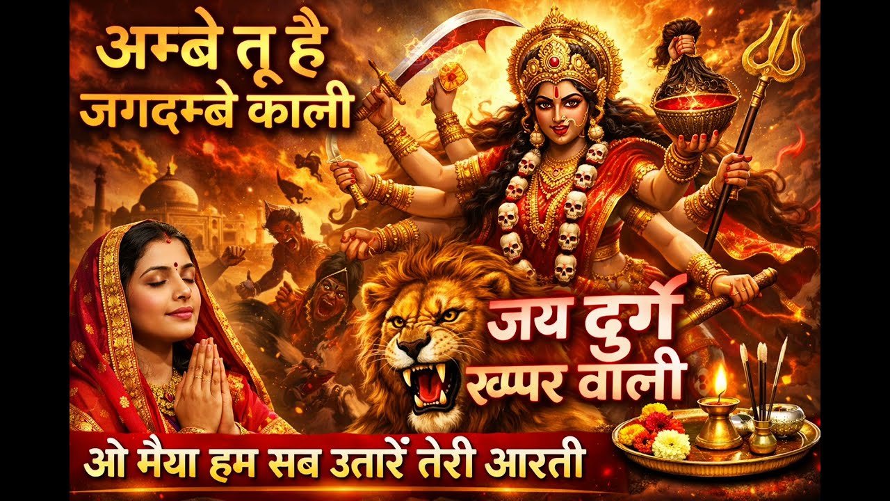 अम्बे तू है जगदम्बे काली आरती 🙏 | Jai Durge Khappar Wali | Mata Rani Bhajan | Durga Aarti