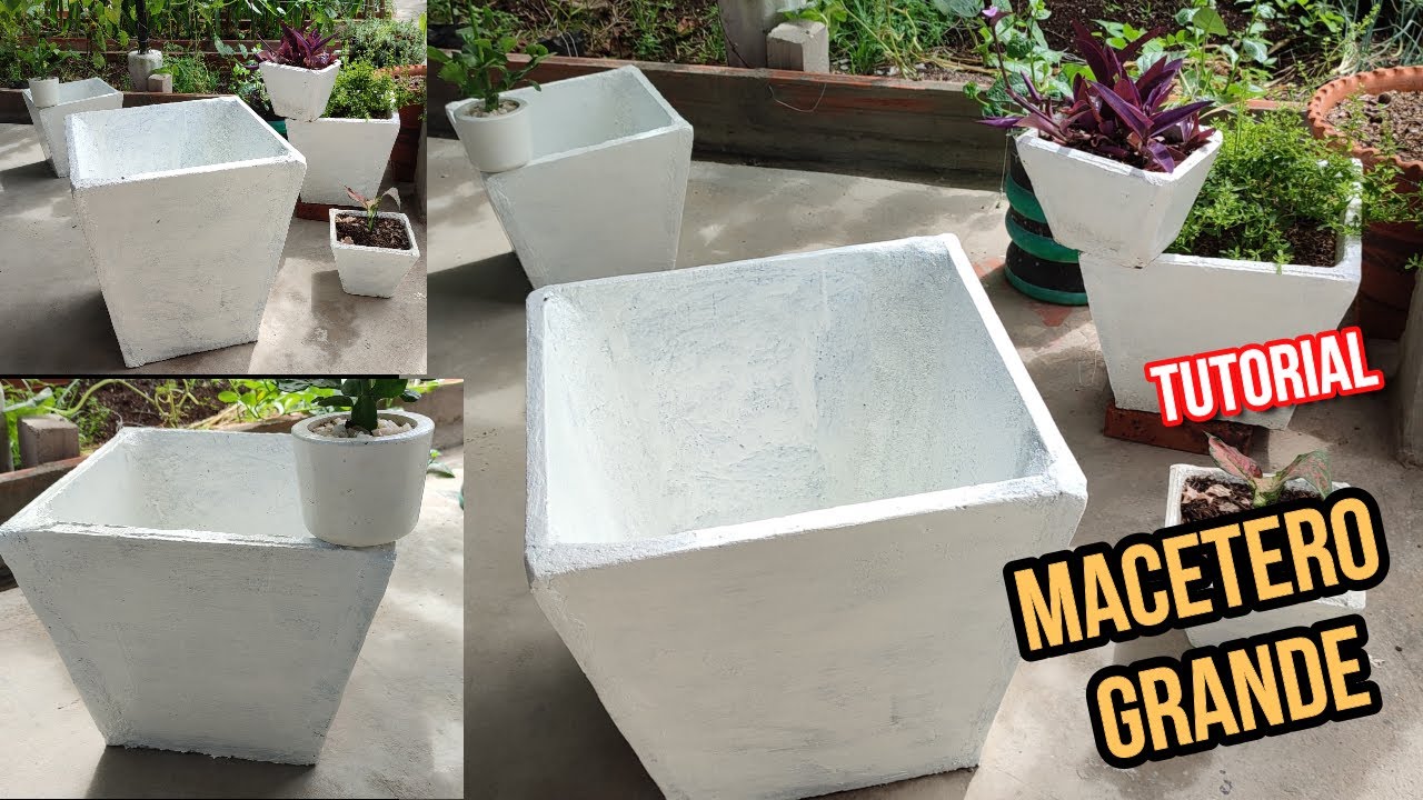 Como hacer maceteros de cemento, para plantas grandes o frutales, tutorial completo paso a paso.