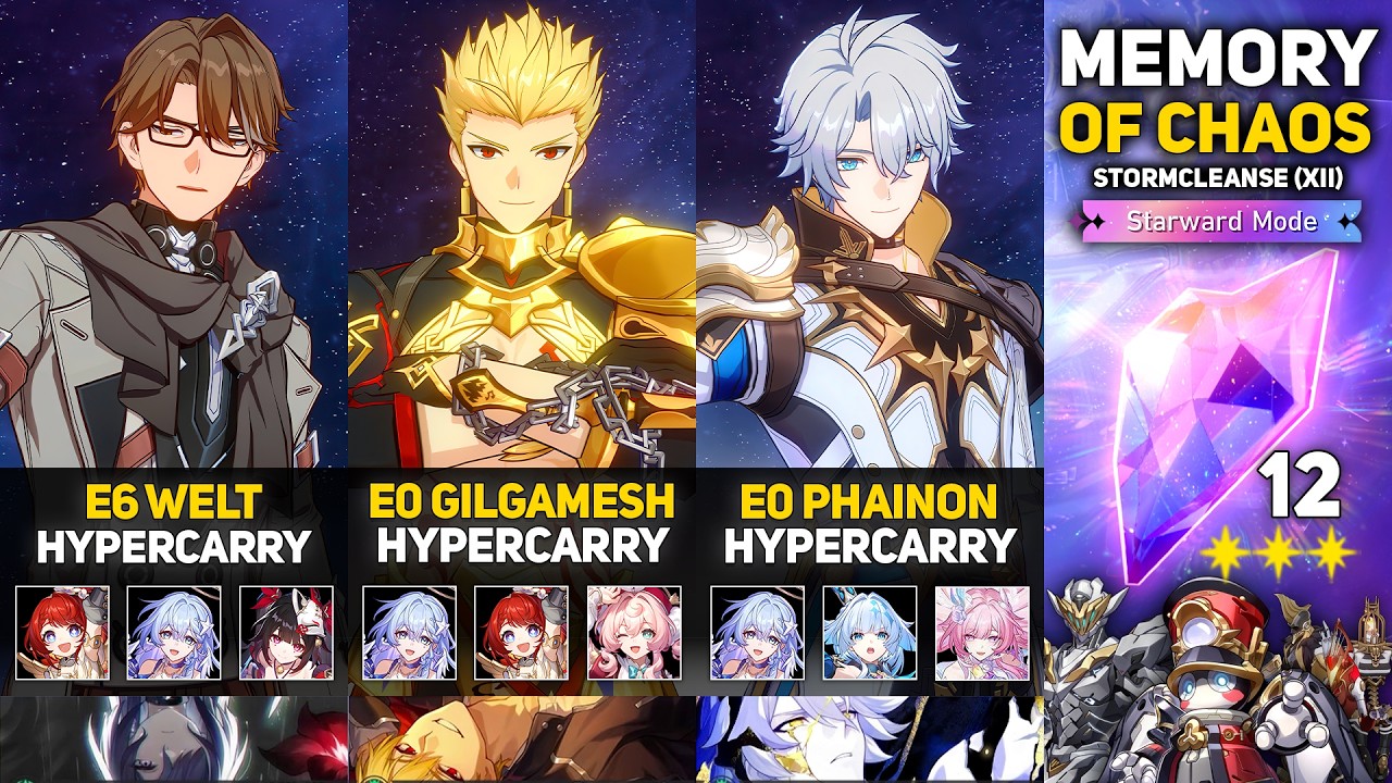 E6S1 Welt Hyper & E0S1 Gilgamesh Hyper & E0S1 Phainon x Robin Cyrene | Memory Of Chaos 12 | HSR 4.5