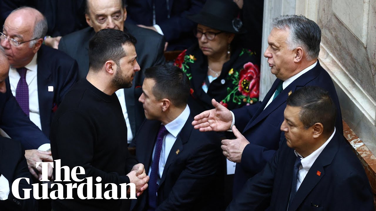 Ukraine's Zelenskiy filmed having intense conversation with Hungary's Orb&aacute;n