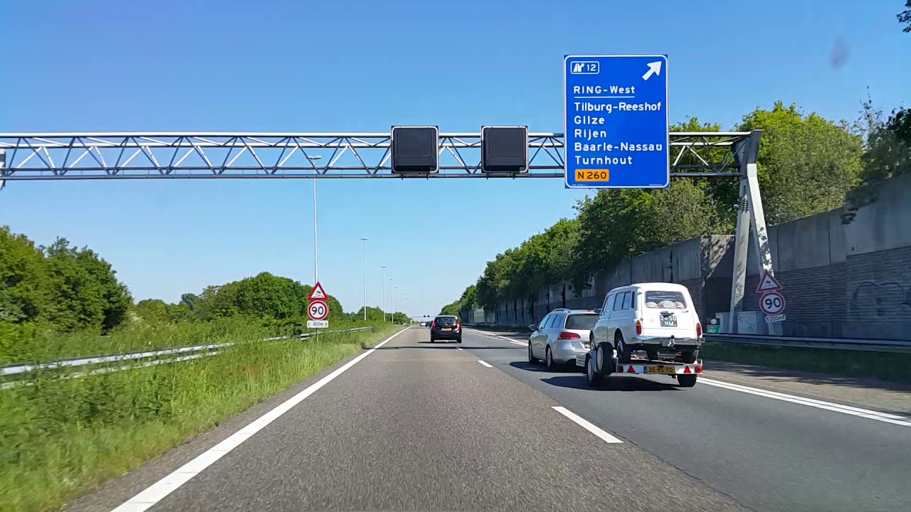 Dashcam Beelden Breda: A58 Knooppunt St. Annabosch ----》Afrit Hilvarenbeek(10) Aansluiting N269.