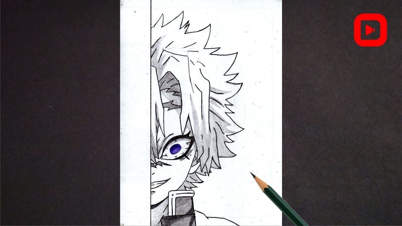 How to draw Sanemi Half Face || Demon Slayer || Easy anime drawing || Easy drawing for beginners