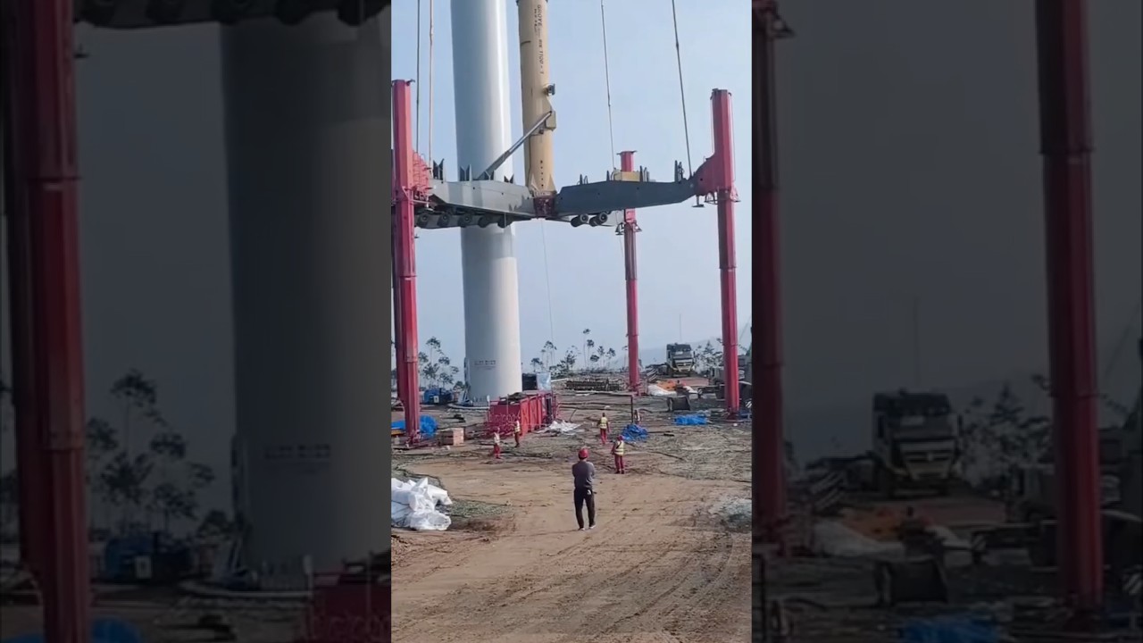 How to install a wind turbine generator？#crane #cranework