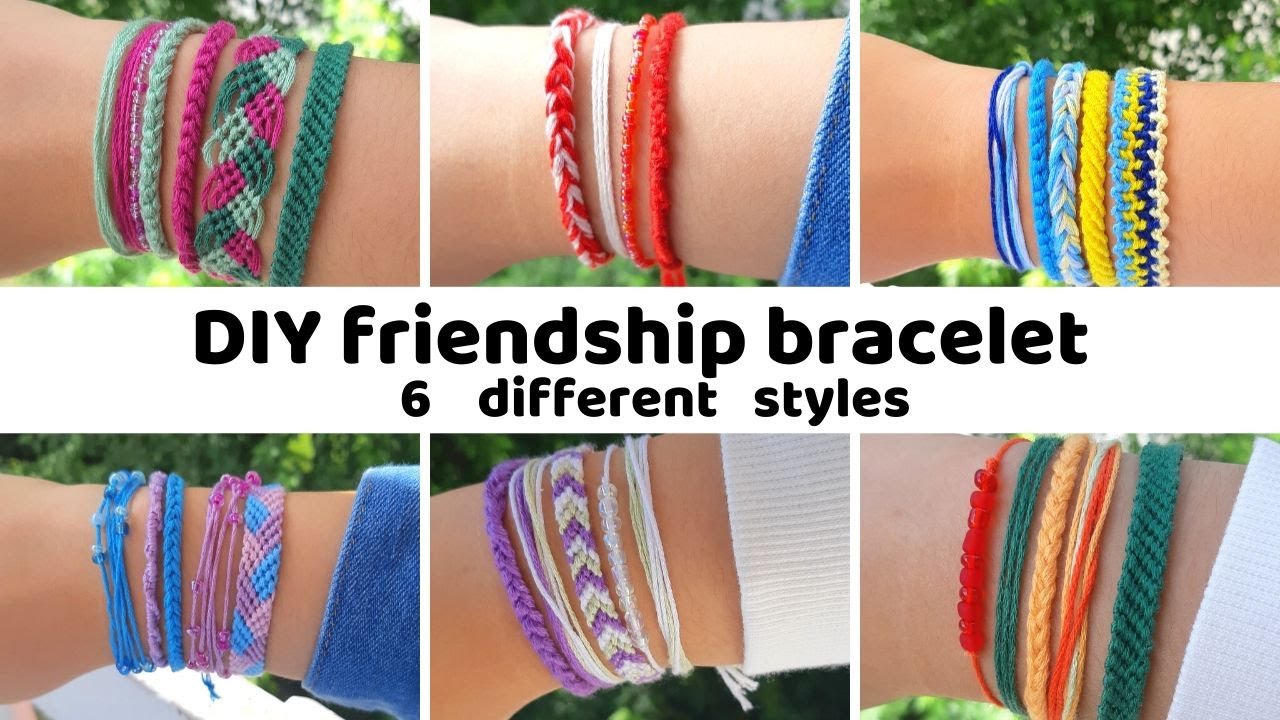DIY friendship bracelet| اساور الصداقة للمبتدئين  6 طرق سهلة للمبتدئين |