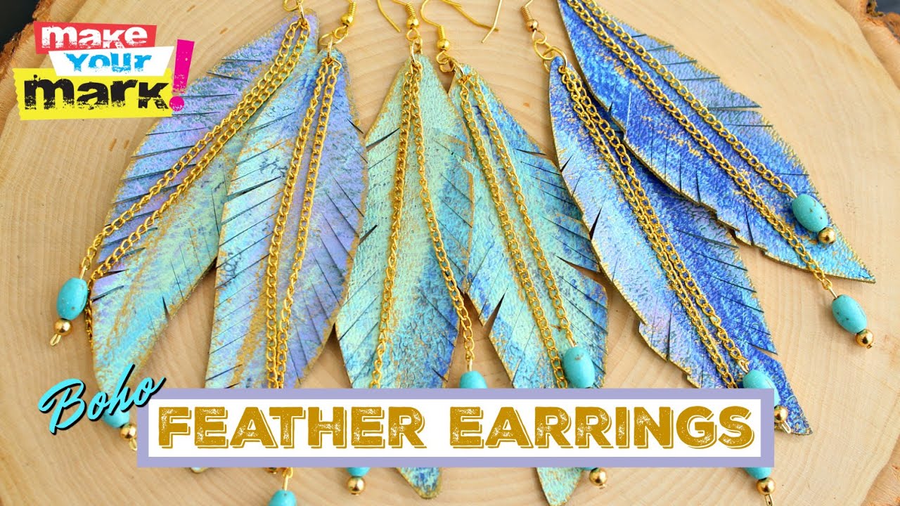 Boho Feather Earrings - Easy Jewelry DIY