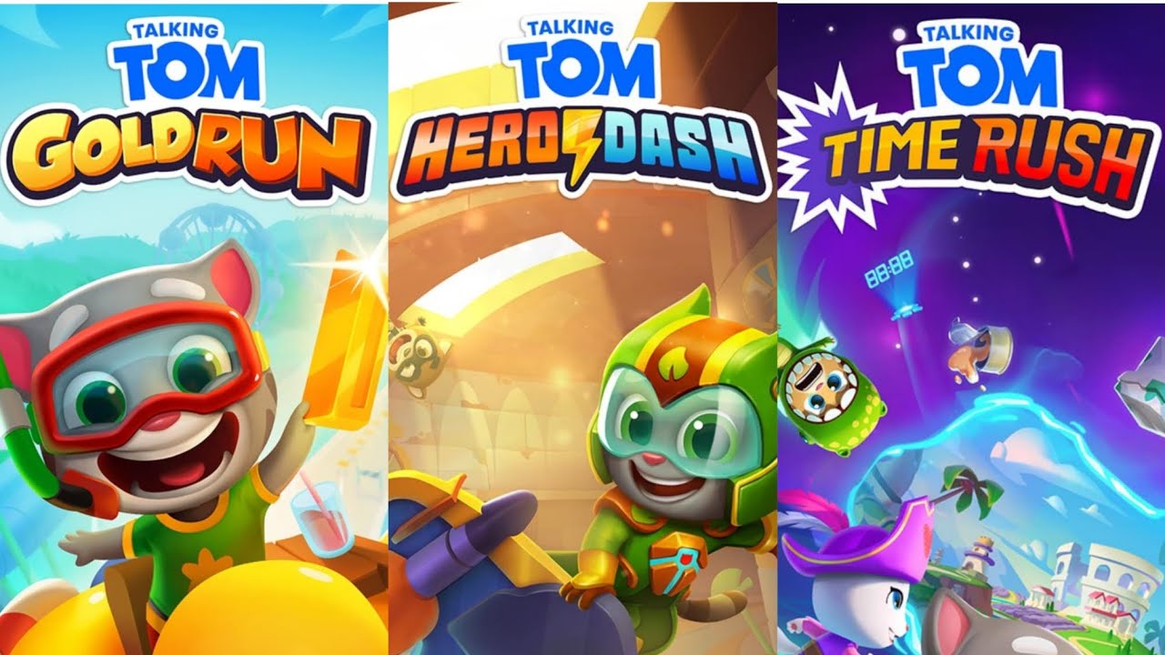 Talking Tom Gold Run Vs Talking Tom Hero Dash And Talkiing Tom Time Rush