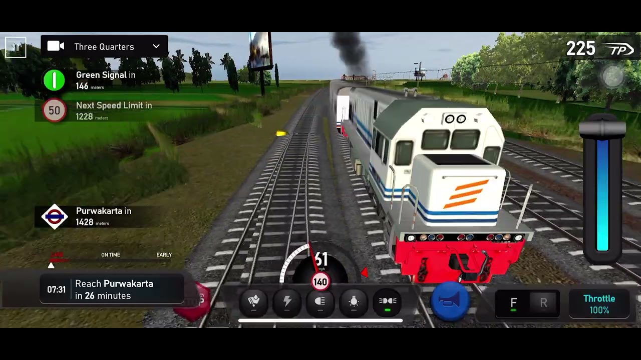 Indonesian Train Simulator Custom Mode One Way Gambir to Karawang and Purwakarta
