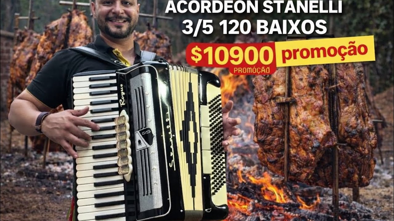 Acordeon Stanelli 120 Baixos 3/5 Oitavada 🇮🇹 Anos 60 | Sonzeira de Gaita | PROMOÇÃO R$10.900