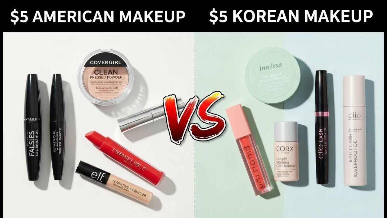 American Drugstore vs Korean Drugstore Makeup (7 Rounds)