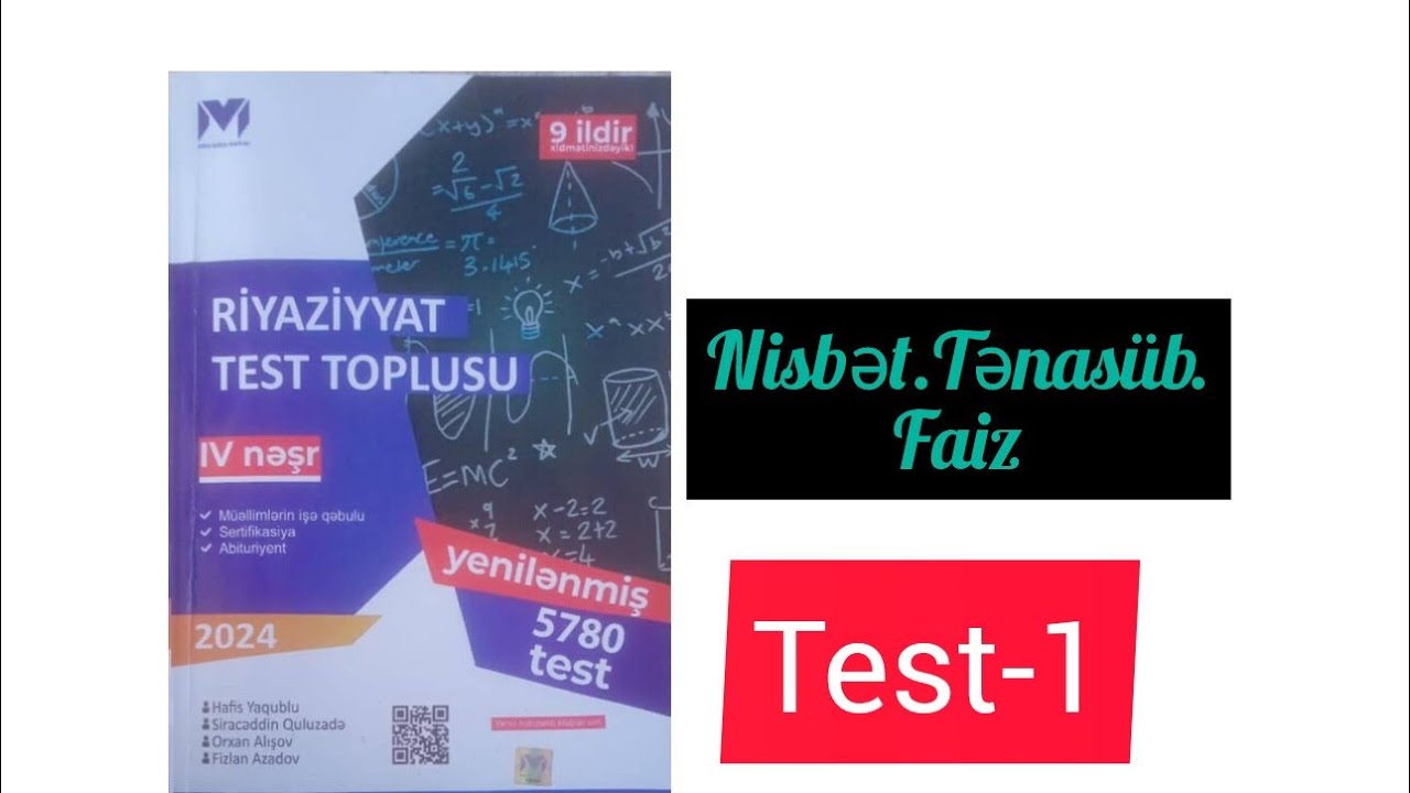 Nisbət.Tənasüb.Faiz Test-1. MHM-2024 #muellimleriniseqebulu #sertifikasiya #abituriyent #share #blok