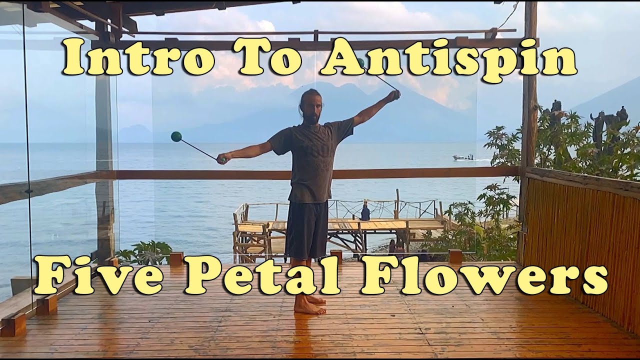 Poi Five Petal Flowers (4 Beat) Tutorial - Beginner Poi Antispin!