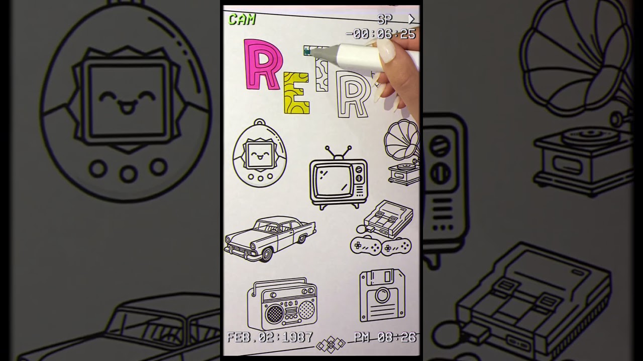 Nostalgic Retro Coloring Book | Fun and Unique Retro Pages