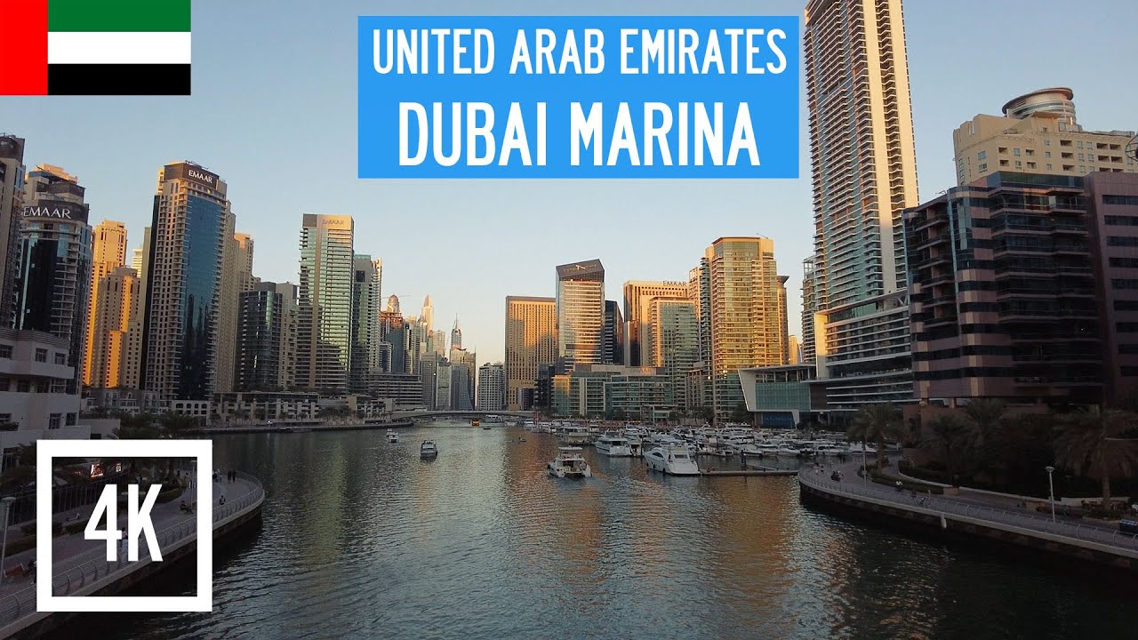 Walking in Dubai Marina, Dubai, UAE (Binaural City Sounds) City Ambience
