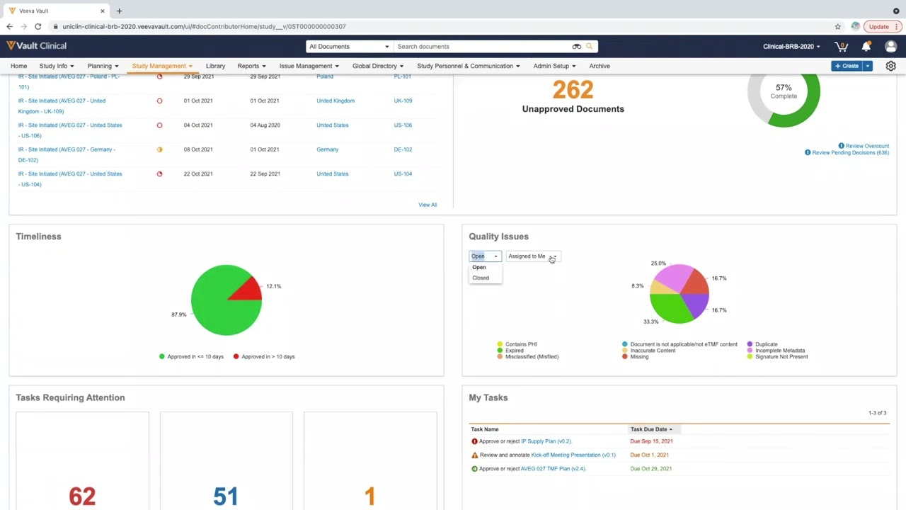 Vault eTMF Homepage Demo 1
