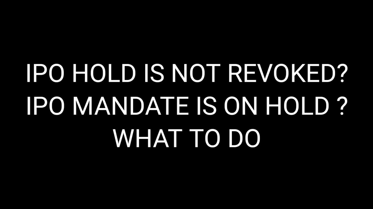 how to remove ipo hold from account