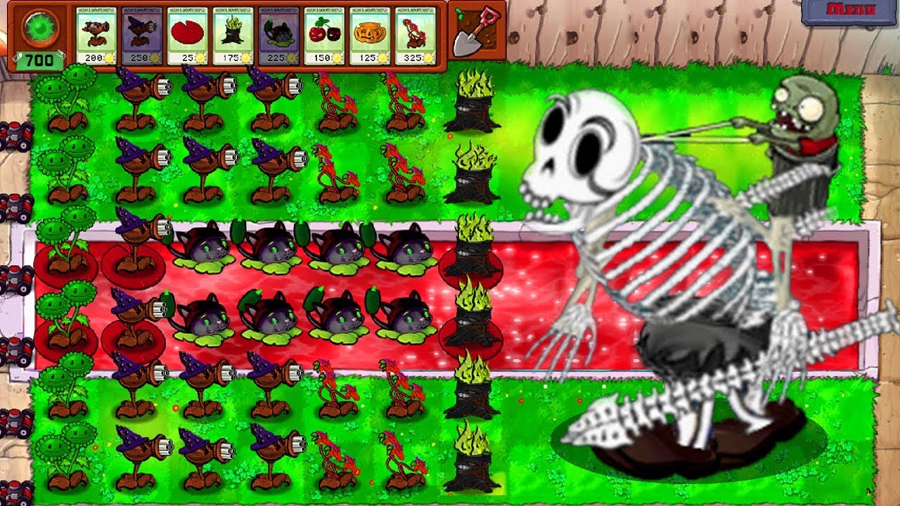 Plants Vs Zombies Mod Halloween: TEAM PLANTS HALLOWEEN vs GARGANTUAR FIGHT!