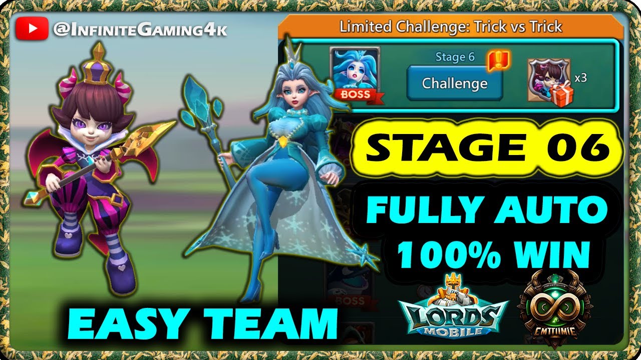 Lords Mobile Limited Challenge Trick vs Trick Stage 6 fully auto|Petite Devil Stage 6 fully auto