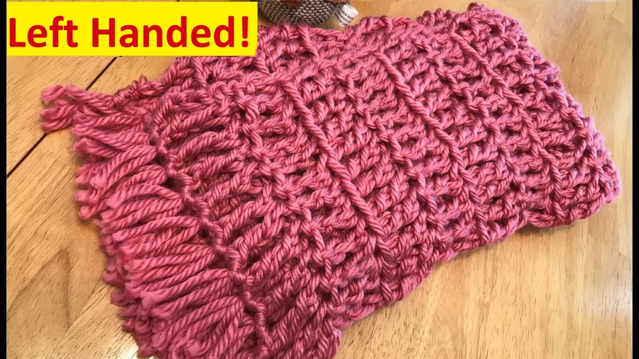 Crochet Scarf - Super Fast and Easy - Left Handed
