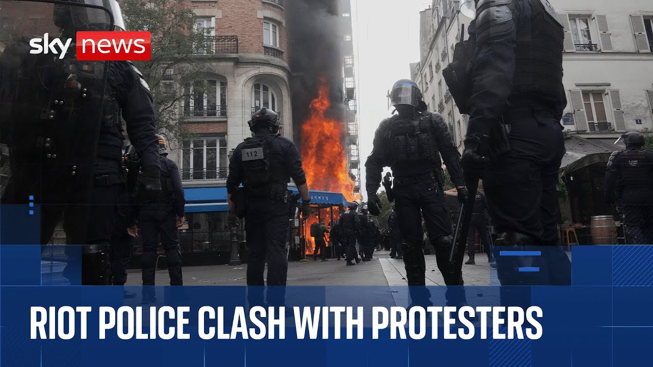 Riot police clash with 'Block Everything' protesters in Paris