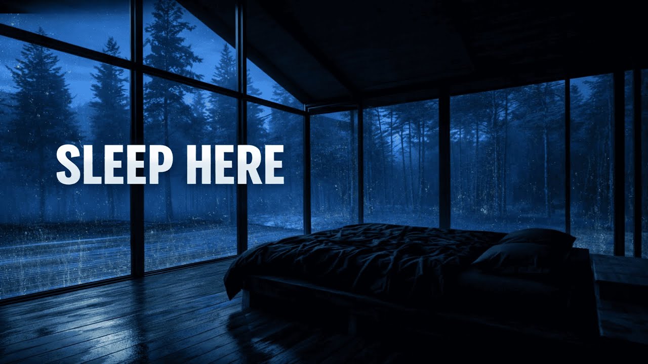 Relaxing Rain Sounds for Sleep 🌧️ Cozy Cabin in Rainy Forest