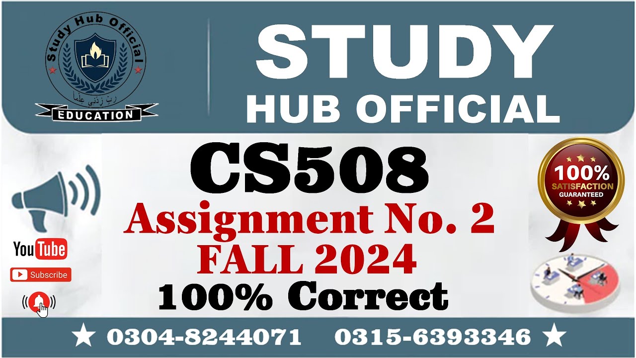 CS508 Assignment 2 100% Correct Solution Fall 2024, CS508 Assignment 2 Solution FALL 2024, CS508