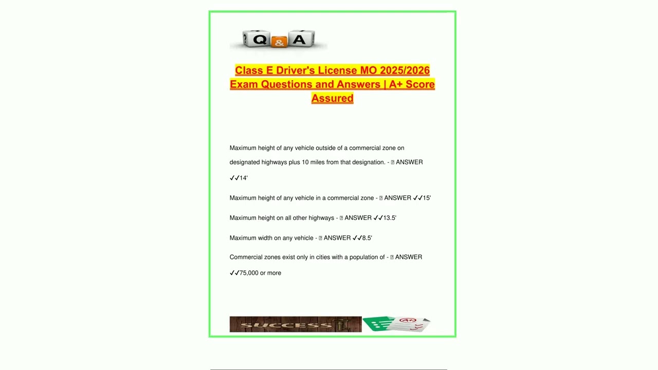 Class E Drivers License Missouri MO  2025/2026  40 Real Exam Questions  Answers  Traffic Safety BAC