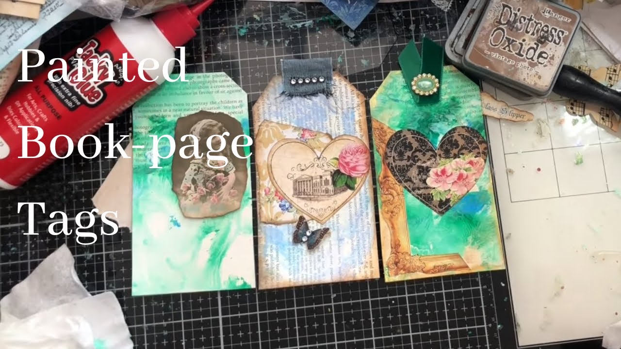 Easy Painted Bookpage Tags