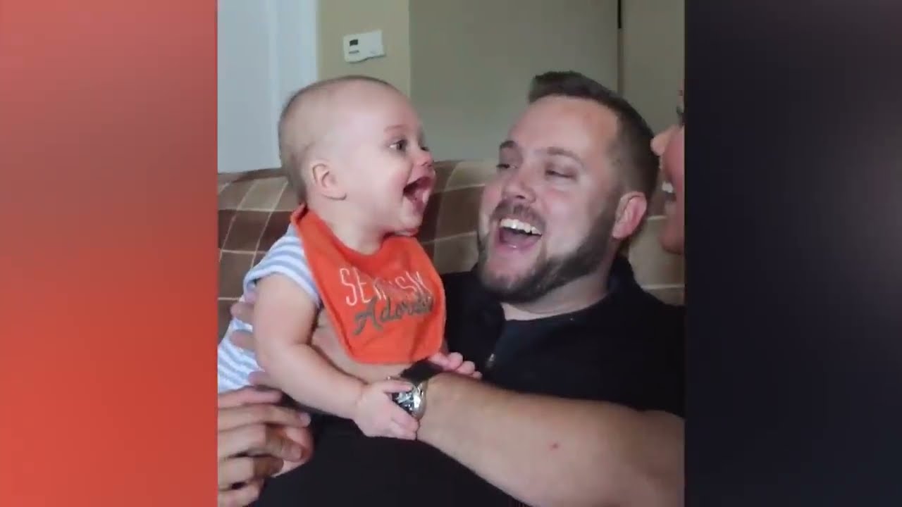 Cute Baby are jealous When Dad Kisses Mom😅