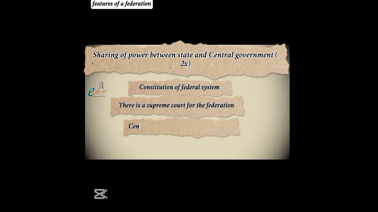 Features of a Federation - Civic Education