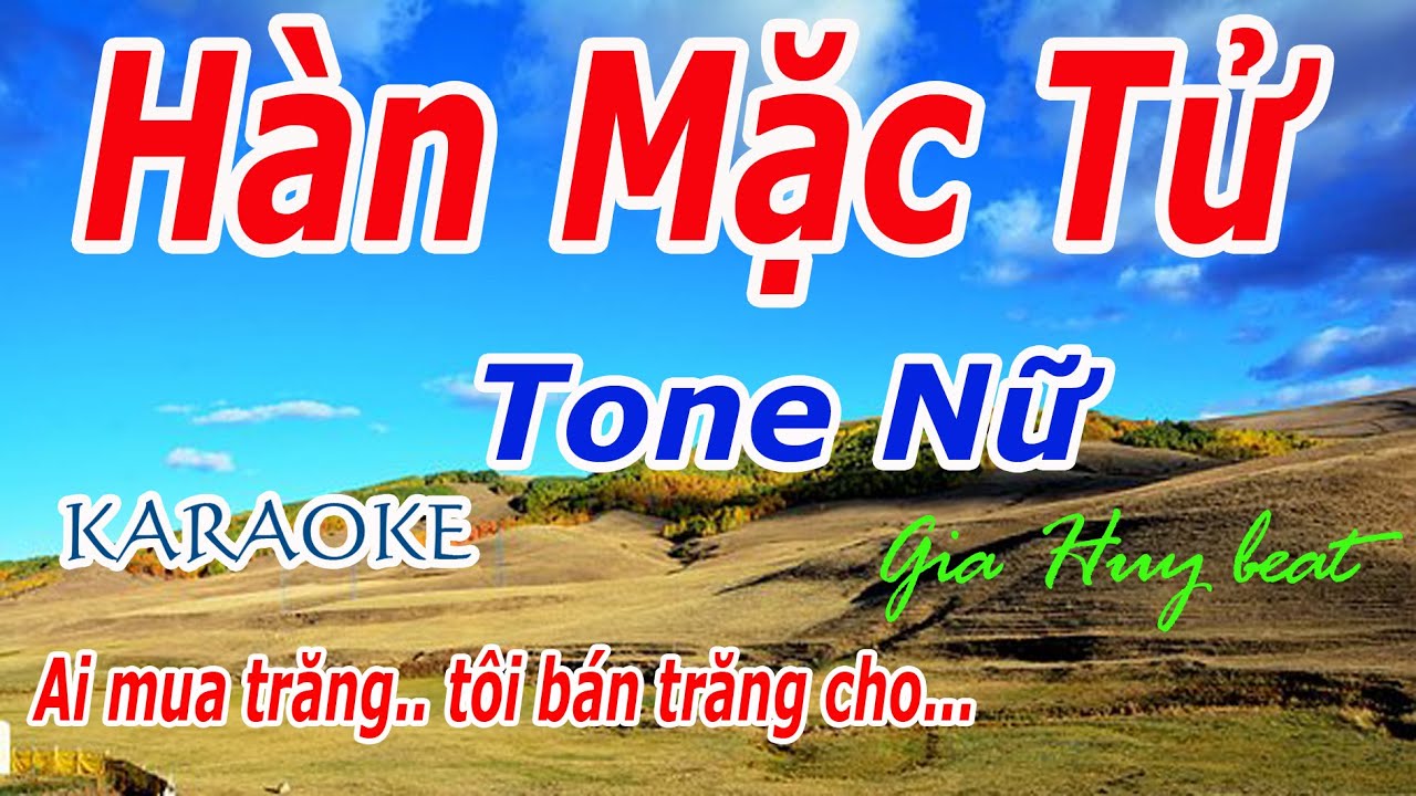 Karaoke - Hàn Mặc Tử - Tone Nữ - Nhạc Sống - gia huy beat