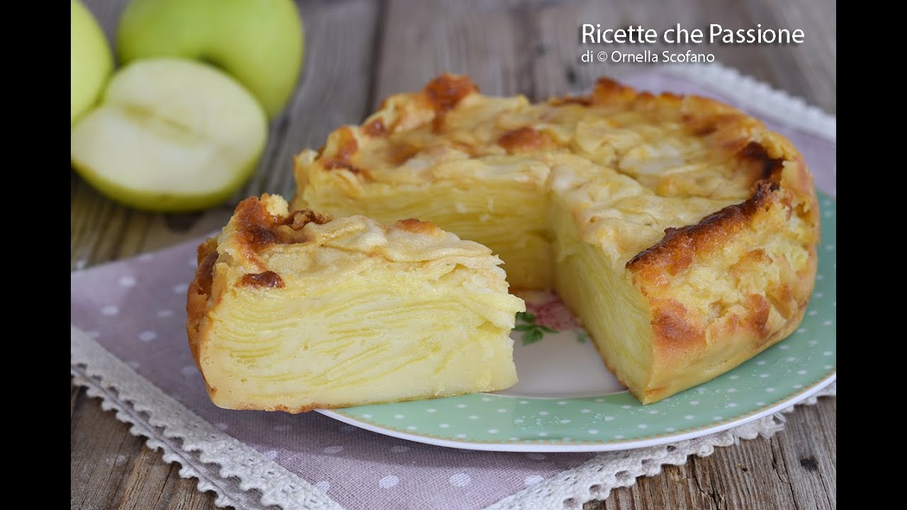 Torta Invisibile alle Mele - Torta cremosa tutta mele, con Tante mele e pochissimo impasto