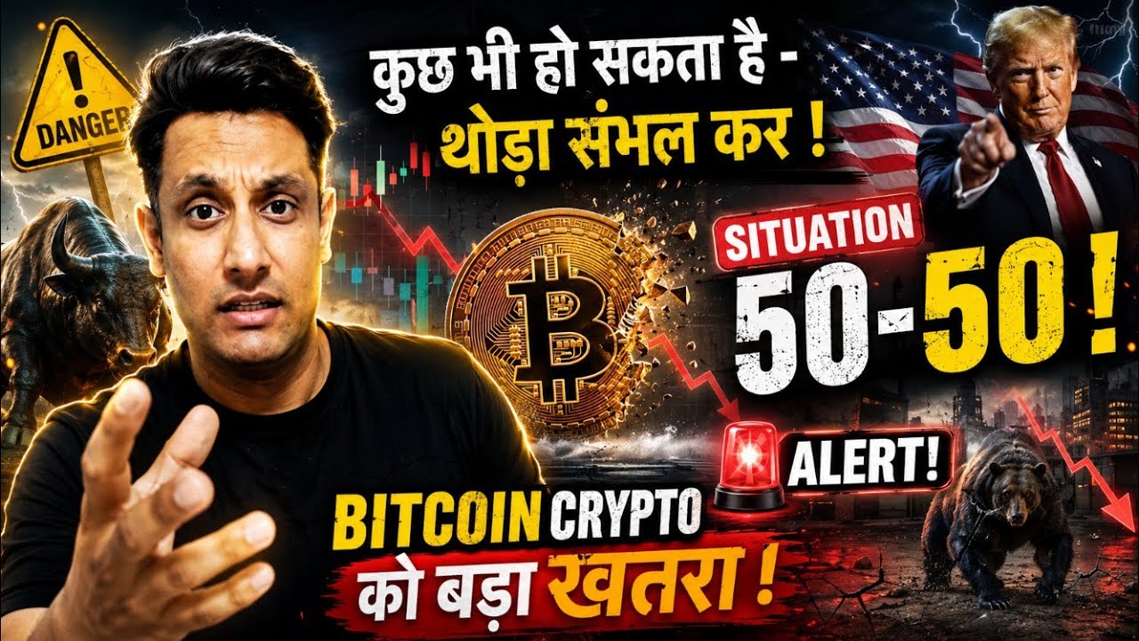 ⚠️ Alert रहो ! SITUATION 50-50 ! कुछ भी हो सकता है BITCOIN & CRYPTO मे ! थोड़ा संभल कर एक और बड़ा खतरा