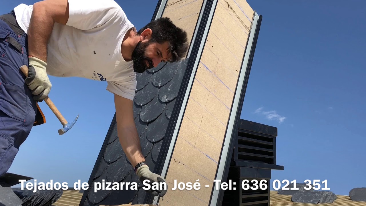 Slate roof installation tejados de pizarra San José